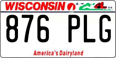 WI license plate 876PLG