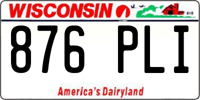 WI license plate 876PLI