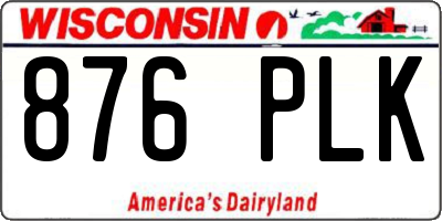WI license plate 876PLK