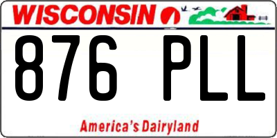 WI license plate 876PLL