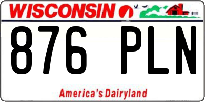 WI license plate 876PLN