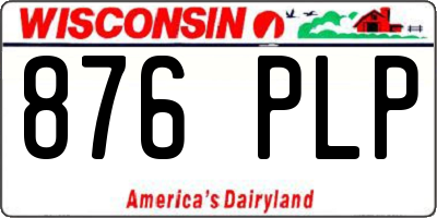 WI license plate 876PLP