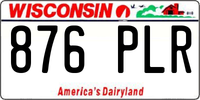 WI license plate 876PLR