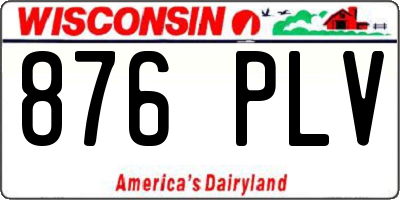 WI license plate 876PLV