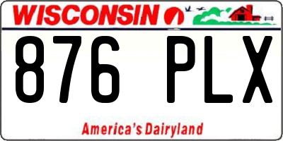 WI license plate 876PLX