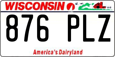 WI license plate 876PLZ