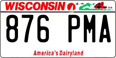 WI license plate 876PMA