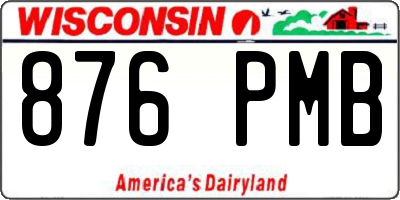 WI license plate 876PMB