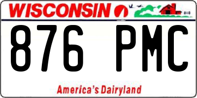 WI license plate 876PMC