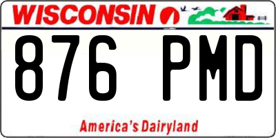 WI license plate 876PMD