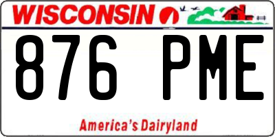 WI license plate 876PME