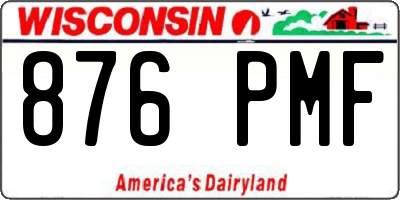 WI license plate 876PMF