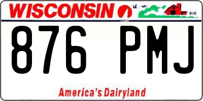 WI license plate 876PMJ