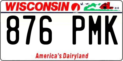 WI license plate 876PMK