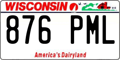 WI license plate 876PML