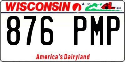 WI license plate 876PMP