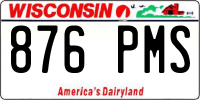 WI license plate 876PMS