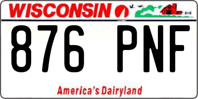 WI license plate 876PNF