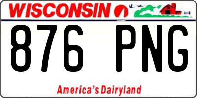 WI license plate 876PNG