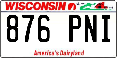 WI license plate 876PNI
