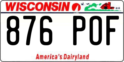 WI license plate 876POF