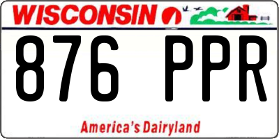 WI license plate 876PPR