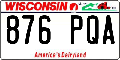 WI license plate 876PQA