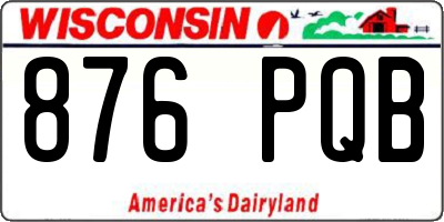 WI license plate 876PQB