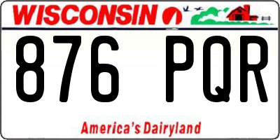 WI license plate 876PQR