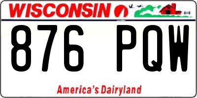 WI license plate 876PQW