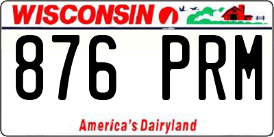 WI license plate 876PRM
