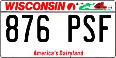 WI license plate 876PSF