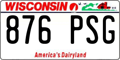 WI license plate 876PSG