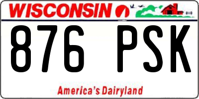 WI license plate 876PSK
