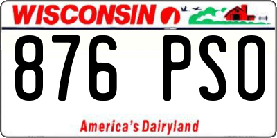 WI license plate 876PSO
