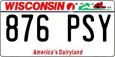WI license plate 876PSY