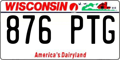 WI license plate 876PTG