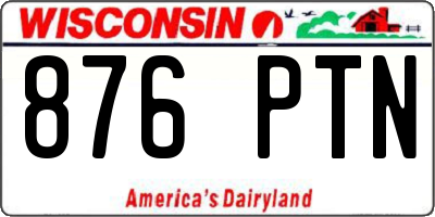WI license plate 876PTN