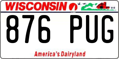 WI license plate 876PUG