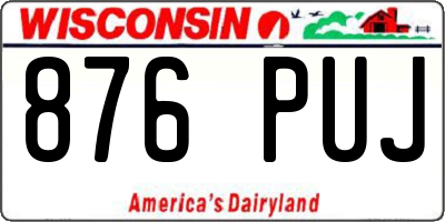 WI license plate 876PUJ