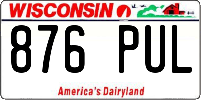 WI license plate 876PUL
