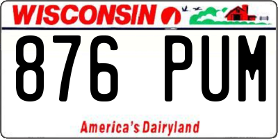 WI license plate 876PUM