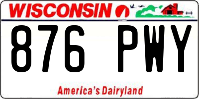 WI license plate 876PWY