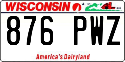 WI license plate 876PWZ