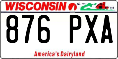 WI license plate 876PXA