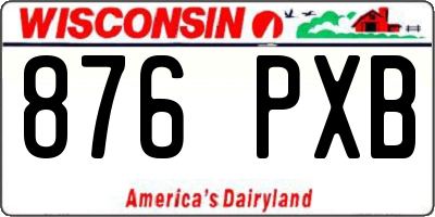 WI license plate 876PXB