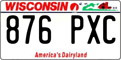 WI license plate 876PXC