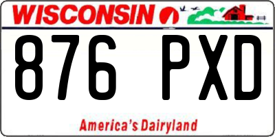 WI license plate 876PXD