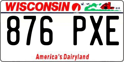 WI license plate 876PXE