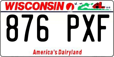 WI license plate 876PXF